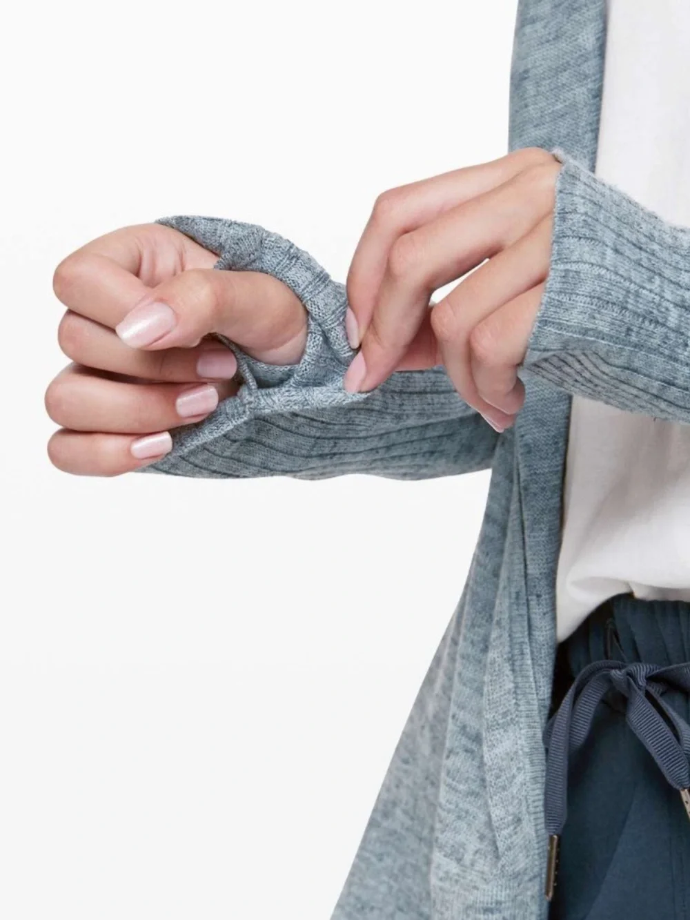 Lulu Lemon Calm & Collected Wrap Lightweight Heathered Open Cardigan in Blue